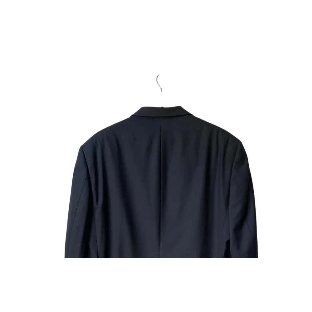 Hart‎ Schaffner & Marx Wool Suit Blazer Jacket 44R Black Classic Two-Button